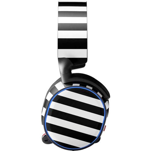 White and Black Stripes SteelSeries Arctis 3 Skin